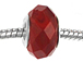 Faceted Large Hole Glass Bead - Red