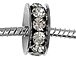 Large Hole Rhinestone Beads - Platinum