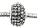 14mm Rhinestone Plated Beads - Black/Crystal