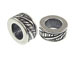 Sterling Silver Stripe Pattern Large Hole Bead-4.25x8.5mm (5.2mm Hole)