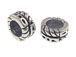 Sterling Silver Double Row Alternating Pattern Large Hole Bead-4.4x8.7mm (5.4mm Hole)