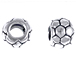 Sterling Silver Soccer Ball Large Hole Bead-6x8mm (3.75mm Hole)