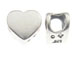 Sterling Silver Large Hole Plain Heart Shape Bead