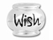 10mm Sterling Silver WISH  bead with 4.5mm hole, Pandora Compatible 