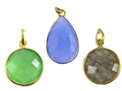 Plated Gemstone Bezel Pendants