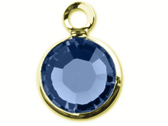 Gold Plated Swarovski Channel Birthstone Charms