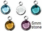 S/P Swarovski/PRECIOSA Channel Birthstone Charms (EC6S)