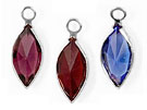 14mm - Silver Plated Swarovski Channel Birthstone Marquis Charms