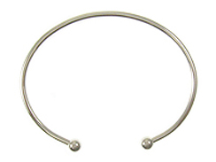 7-inch <b>SILVER PLATED</b> Cuff Bangle Bracelet fits Pandora beads with at least 3.2mm Hole