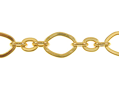 Diamond & Oval Link Chain: Gold Finish 
