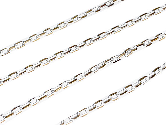 Xmm White Tassel Link Chain by Foot, Gold Plated