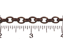 Textured Oval Copper Plated Link Chain 
