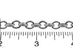 Textured Oval Nickel Plated Link Chain 