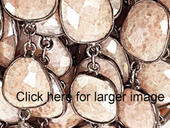 Oxidized Sterling Silver Bezel Set Mystic Pink Quartz Gemstone Chain by Foot