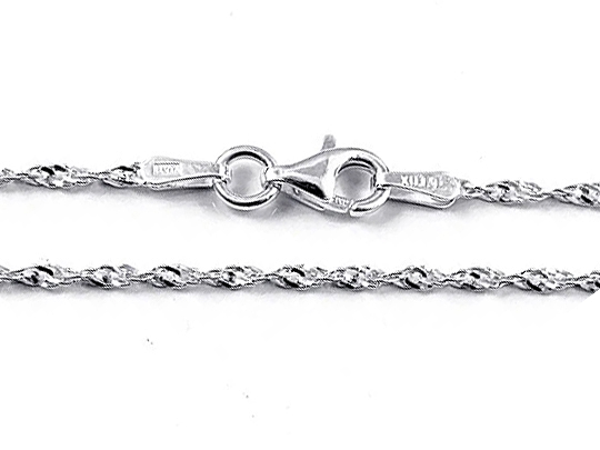 18-inch Sterling Silver 1.5mm Singapore Finished Chain