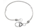 8.5-inch SILVER PLATED snake bracelet with screw-on endcap fits Pandora compatible beads with at least 4.3mm Hole.