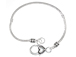 8.5-inch <b>SILVER PLATED</b> snake bracelet with screw-on endcap fits Pandora compatible beads with at least 4.3mm Hole.