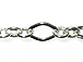 Diamond & Oval Link Chain: Silver Finish