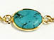Turquoise Howlite Bezel Connector Rosary Chain, Gold Plated