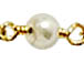 4mm White Cream Glass Pearl Wire Wrapped Chain by foot, Gold Plated