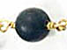 8mm Black Matte Seaglass Wire Wrapped Chain by Foot, Gold Plated