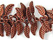 Fancy cable chain with hanging leaf charms: Antique Copper Finish 