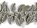 Fancy cable chain with hanging leaf charms: Antique Silver Finish 