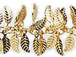 Fancy cable chain with hanging leaf charms: Gold Plated 