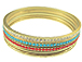 Gold Mix Crystal Bangle Set 