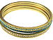 Gold/Green Mix Crystal Bangle Set