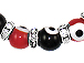 Red & Black Evil Eye Glass Bead Bracelets