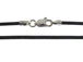 18-inch 1.5mm Round BLACK Leather Necklace With Sterling Silver Lobster Clasp 