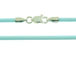 18-inch TURQUOISE 2mm Round Rubber Necklace with Sterling Silver Lobster Clasp 