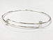 8 to 9.5 inch Adjustable Sterling Silver Charm Bangle Bracelet, 16 Gauge Wire, Bulk Pack of 25