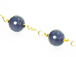 Faceted Agate 8mm Round Beaded Station Chain by foot - Navy Blue Rosary Chain Gold