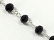 6mm Black Crystal Silver Plated Wire Wrapped Chain by Foot - Rosary Bead Chain