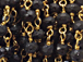 3mm Faceted Black Spenial Gold Plated Chain 