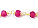 Dyed Ruby 3mm Faceted Gold Plated Wire Wrapped Chain - CHGS-RB