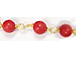 Red Coral 3mm Gold Plated Wire Wrapped Chain -- CHGS-RC