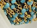 Turquoise 3mm Faceted Gemstone Gold Plated Wire Wrapped Chain By Foot Wholesale - CHGS-TQ