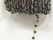 50 Foot  Mystic Black Spinel 3mm Faceted Gold Plated Wire Wrapped Chain