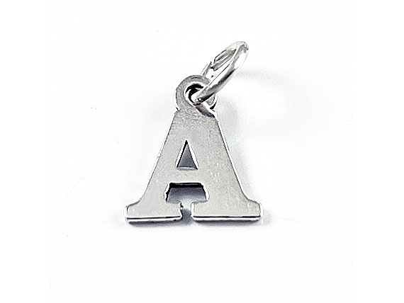 Sterling Silver Alphabet Letter Charm - A