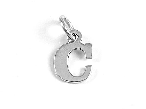 Sterling Silver Alphabet Letter Charm - C
