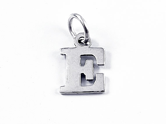 Sterling Silver Alphabet Letter Charm - E