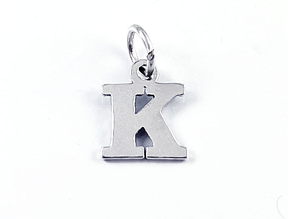 Sterling Silver Alphabet Letter Charm - K