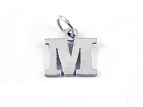 Sterling Silver Initial Charms | Cursive Disc Alphabet Letter Charm H