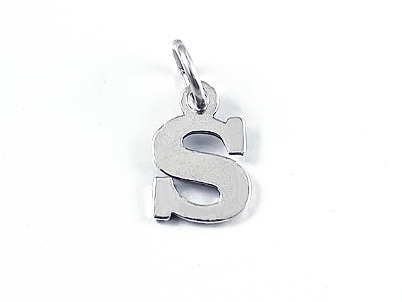 Sterling Silver Alphabet Letter Charm - S