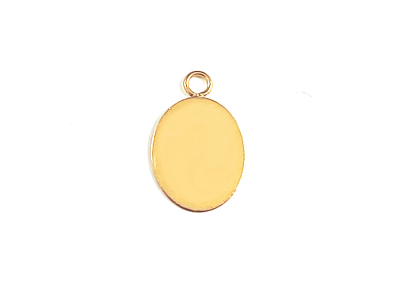 10x8mm Gold-Filled Flat Oval Charm