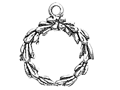 Sterling Silver Wreath Charm 
