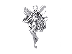 Angel and Fairies Charms Large Fairy Charm Charm Finishes Antique Silver